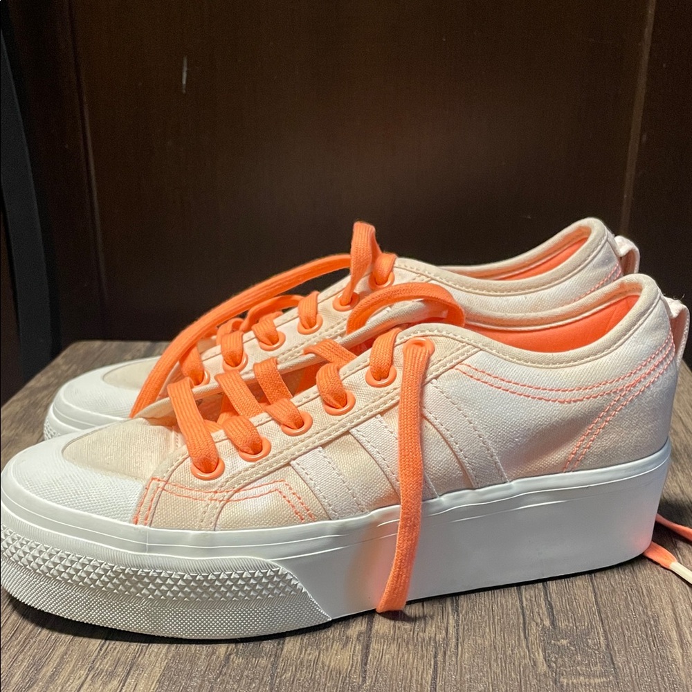 Adidas Nizza Light Pink and Bright Orange Shoes